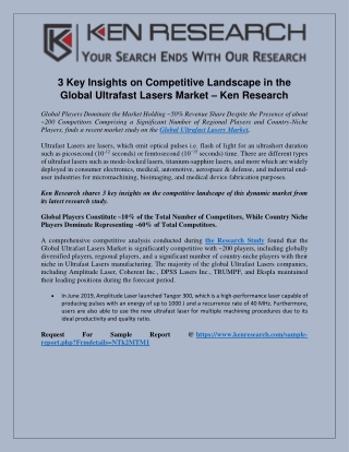 3 Key Insights on Competitive Landscape in the Global Ultrafast Lasers Market