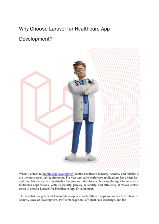 Why Choose Laravel for Healthcare App Development