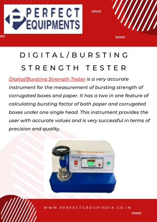 Digital/bursting strength tester | Perfect Group India