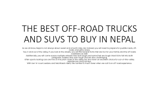 THE BEST OFF-ROAD TRUCKS AND SUVS TO BUY