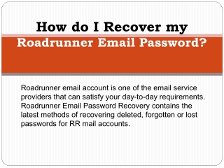 How do I Recover my Roadrunner Email Password?