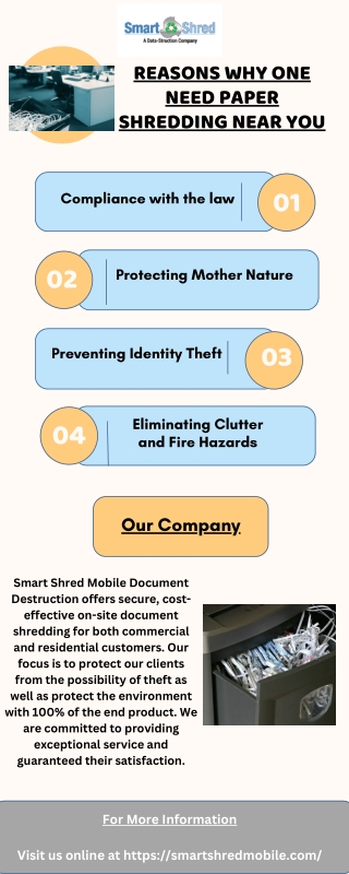 Reasons Why One Need Paper Shredding Near You