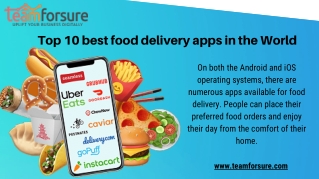 Top 10 best food delivery apps in the World