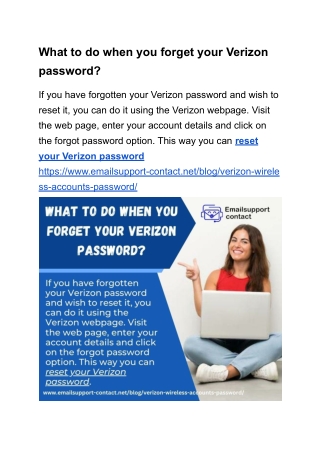 What to do when you forget your Verizon password