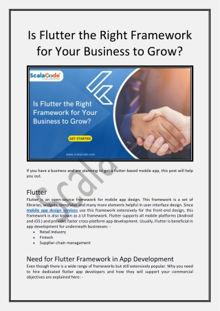 Is Flutter the Right Framework for Your Business to Grow - ScalaCode