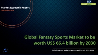 Fantasy Sports Market to be worth US 66.4 billion by 2030