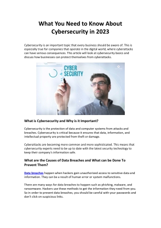 What You Need to Know About Cybersecurity in 2023