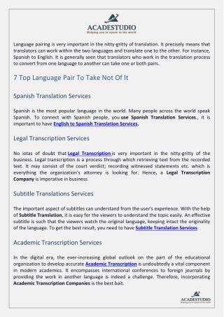 7 Top Language Pair To Take Not Of It