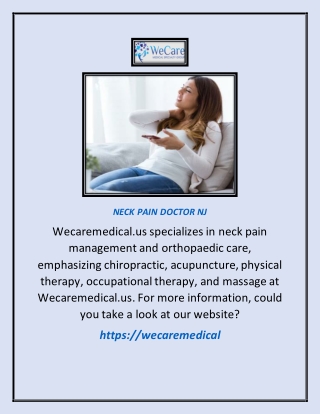 Neck Pain Doctor Nj | Wecaremedical.us