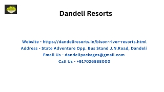 Bison River Resort | Dandeli Resorts