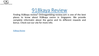 918kaya Review  Onlinegambling-review.com