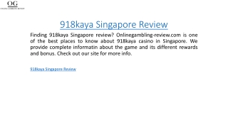 918kaya Singapore Review  Onlinegambling-review.com