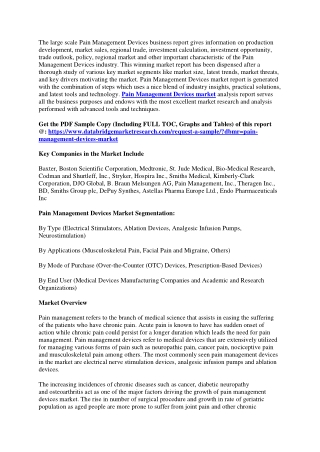 Pain Management Devices Market