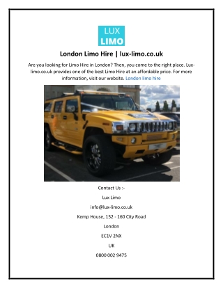 London Limo Hire  lux-limo.co.uk