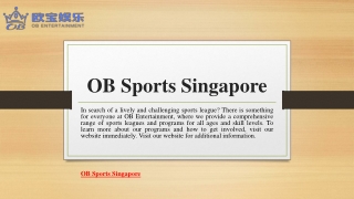 OB Sports Singapore | Ob9sg.com