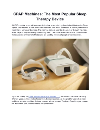 CPAP Machines: The Most Popular Sleep Therapy Device