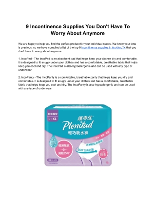 9 Incontinence Supplies You Don't Have To Worry About Anymore