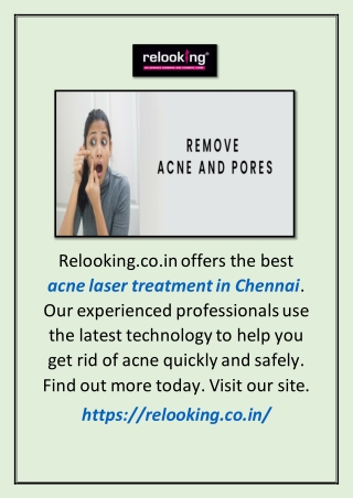 Acne Laser Treatment In Chennai | Relooking.co.in