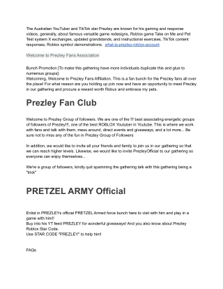 what is prezley roblox account_