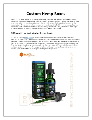 Custom Hemp Boxes