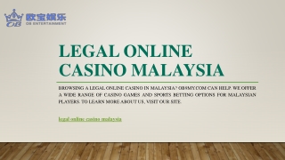 Legal Online Casino Malaysia | Ob9my.com