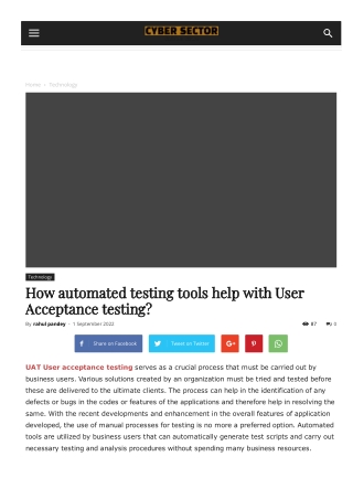 How automated testing tools help with User Acceptance testing?
