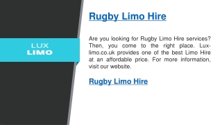 Rugby Limo Hire   Lux-limo.co.uk