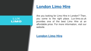 London Limo Hire  lux-limo.co.uk