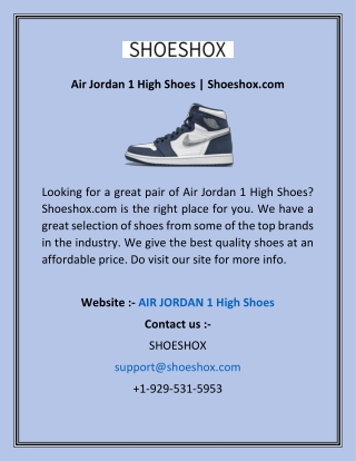 Air Jordan 1 High Shoes Shoeshox