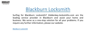 Blackburn Locksmith  Hiddenkey-locksmiths.com