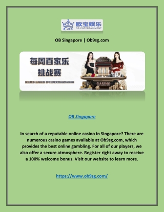 OB Singapore | Ob9sg.com