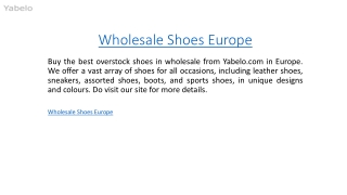 Wholesale Shoes Europe  Yabelo.com