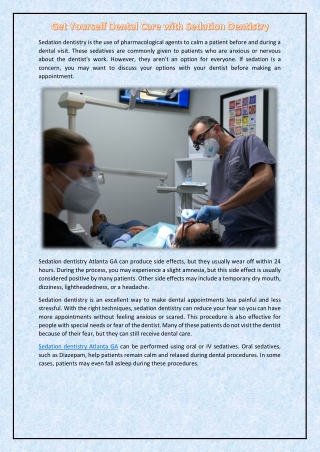 Get Yourself Dental Care with Sedation Dentistry