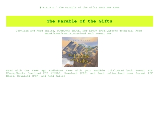 #^R.E.A.D.^ The Parable of the Gifts Book PDF EPUB