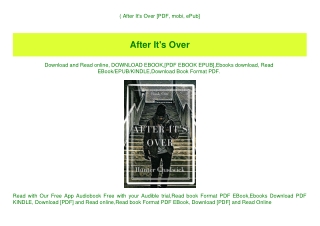 (B.O.O.K.$ After It's Over [PDF  mobi  ePub]