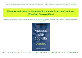 {EBOOK} Kingdom and Country Following Jesus in the Land that You Love (Kingdom Conversations) READ PDF EBOOK