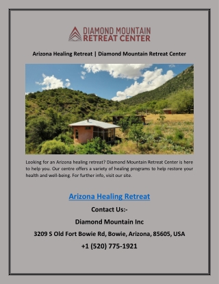 Arizona Healing Retreat | Diamond Mountain Retreat Center