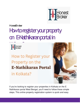 How to register your property on E-Nathikaran portal in Kolkata