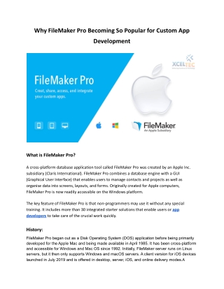 Why FileMaker Pro Becoming So Popular for Custom App Development.