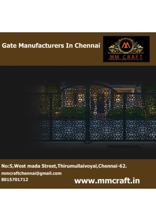 Gate Manufacturers In Chennai