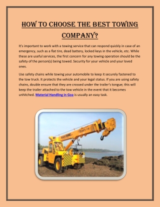 How to choose the best towing company?