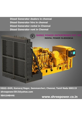 Diesel Generator hire in chennai
