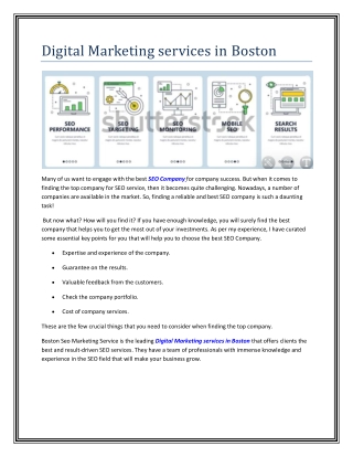 Digital Marketing services in Boston