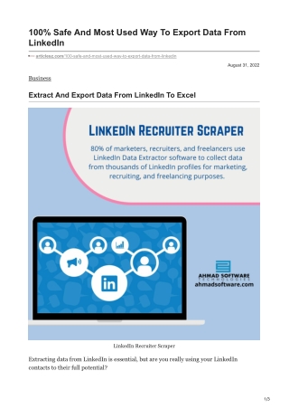 1 100 Safe And Most Used Way To Export Data From LinkedIn