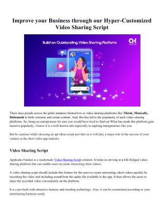 Video Sharing Script - Appkodes