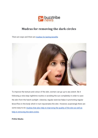 Mudras for removing the dark circles