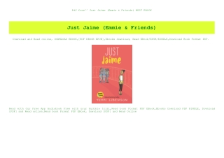 Pdf free^^ Just Jaime (Emmie & Friends) BEST EBOOK