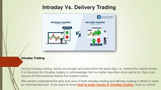 Delivery vs trading