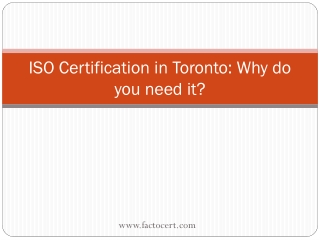 ISO Certification in Toronto