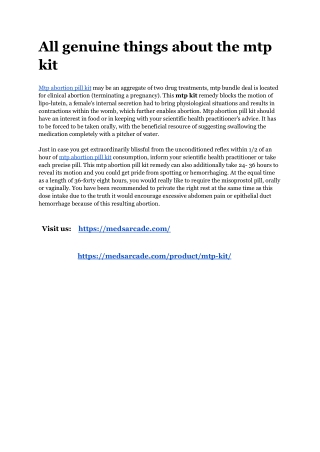 All genuine things about the mtp kit